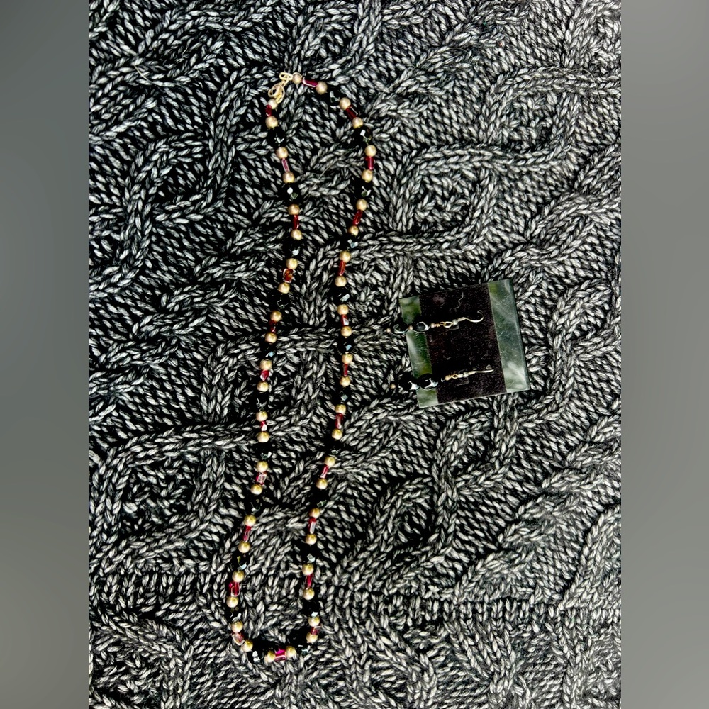 Homemade necklace and earrings